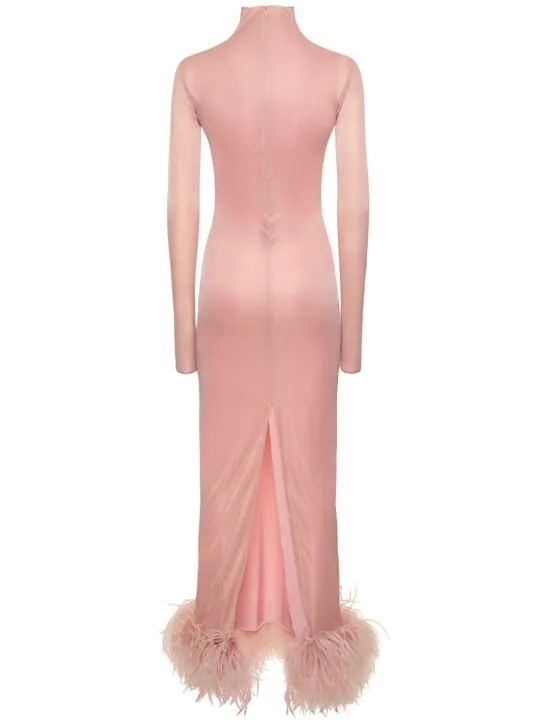 16arlington   Luna tech jersey maxi dress w/feathers 