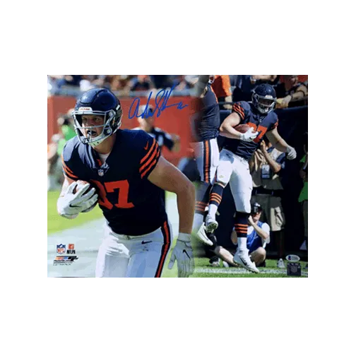 Adam Shaheen Autographed Football 8 x 10 Photo (Beckett) Pose 2