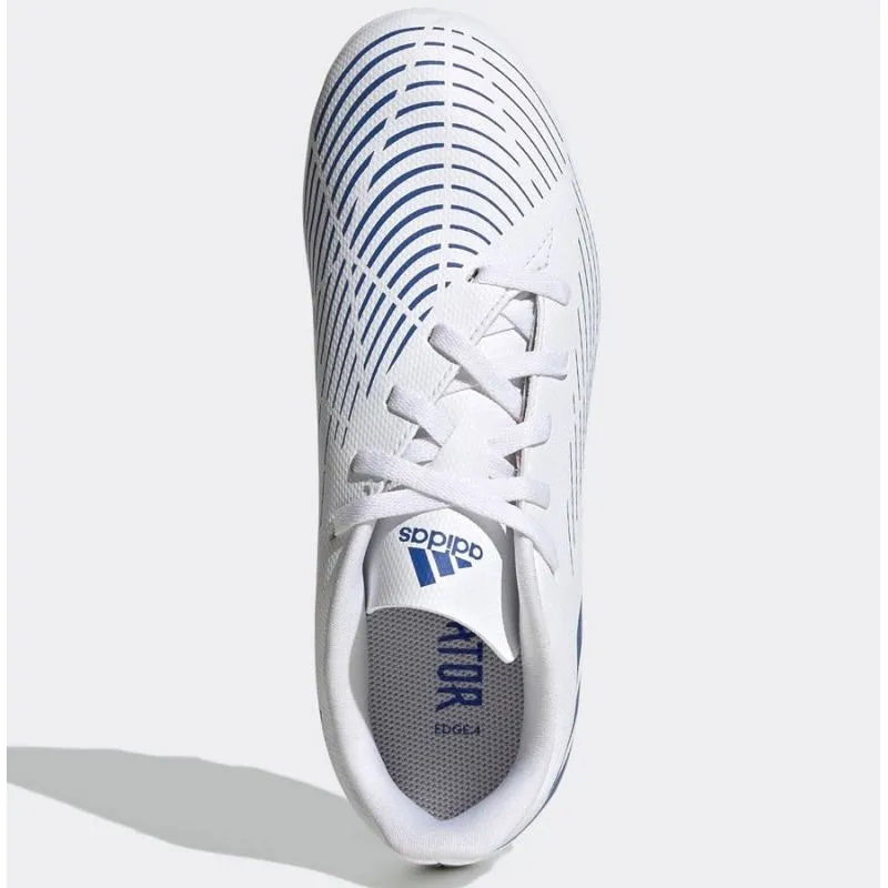 Adidas Junior Predator Edge.4 FG Football Boots White/Blue