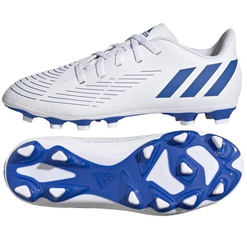 Adidas Junior Predator Edge.4 FG Football Boots White/Blue
