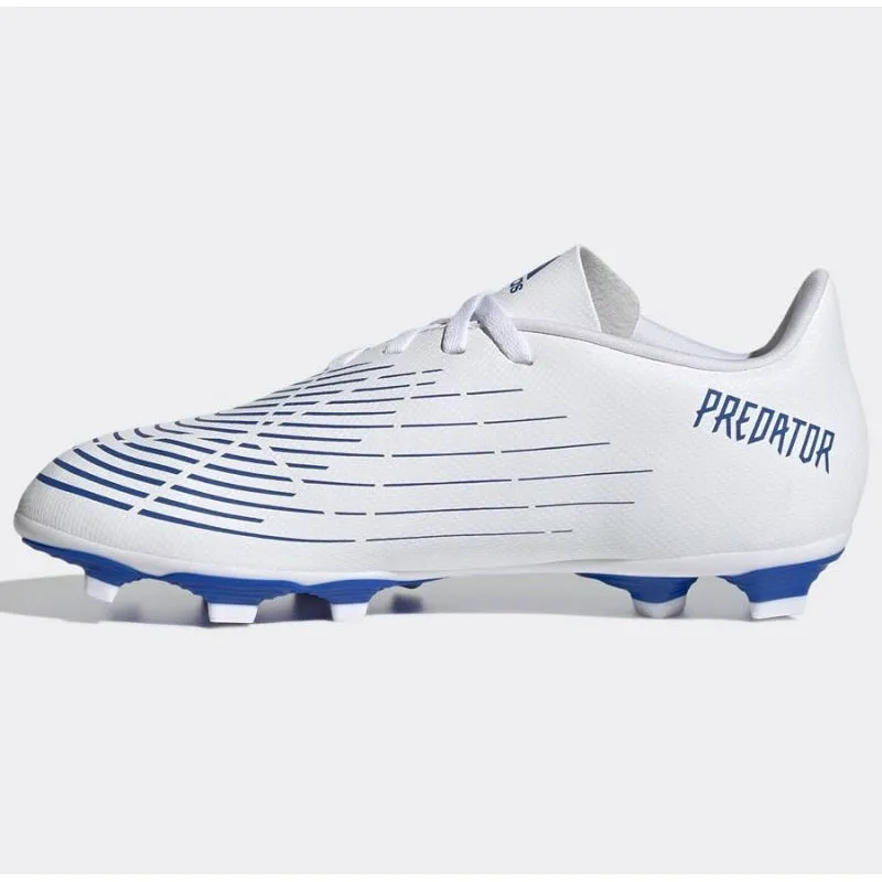 Adidas Junior Predator Edge.4 FG Football Boots White/Blue