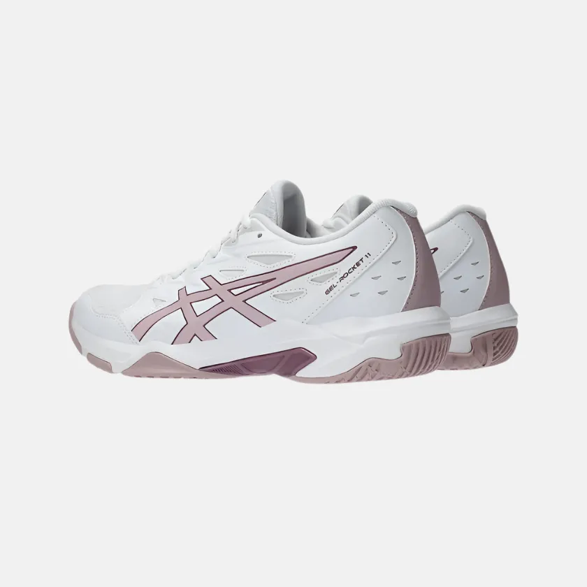 Asics GEL-ROCKET 11 Women's Badminton Shoes -White/Watershed Rose