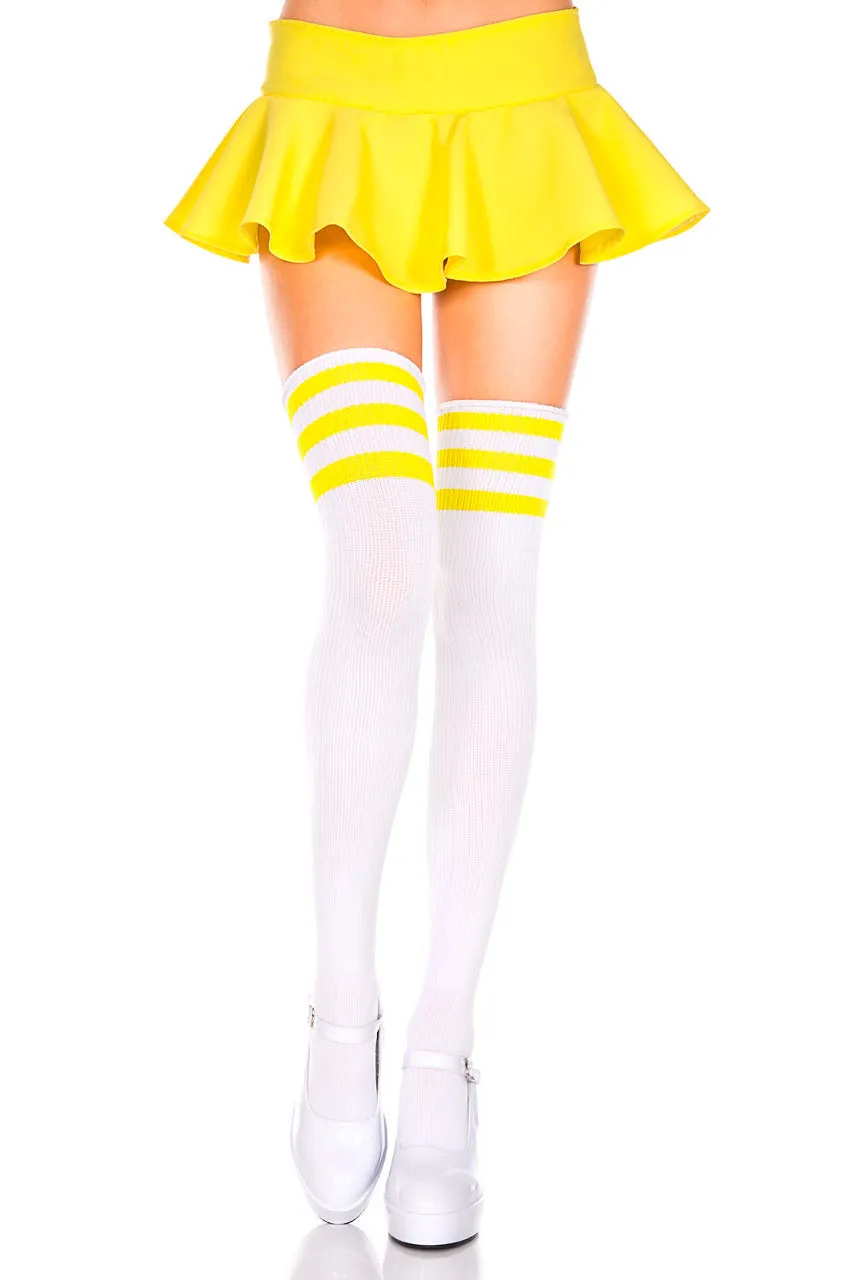 Athletic Striped Thigh Highs
