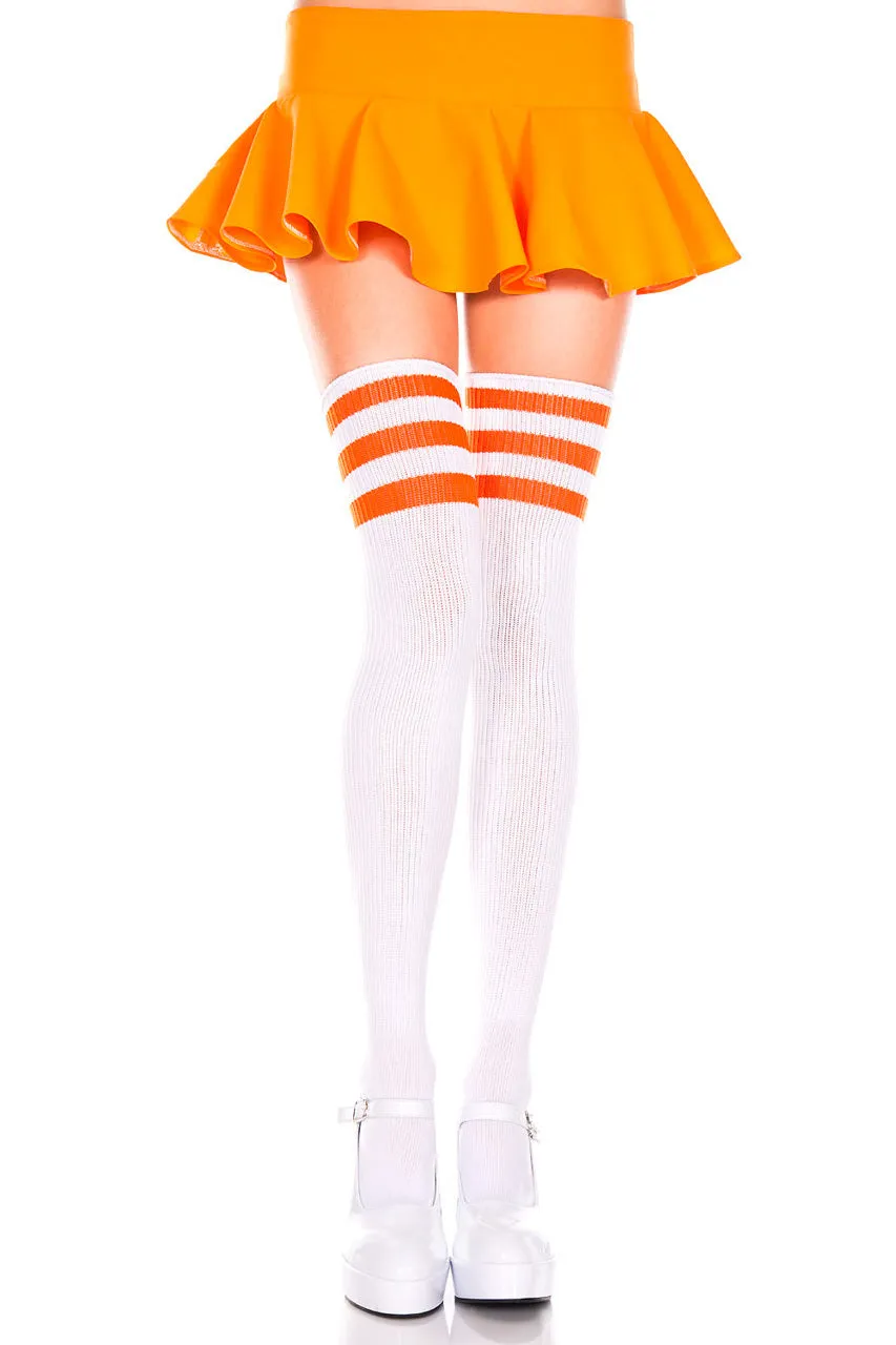 Athletic Striped Thigh Highs