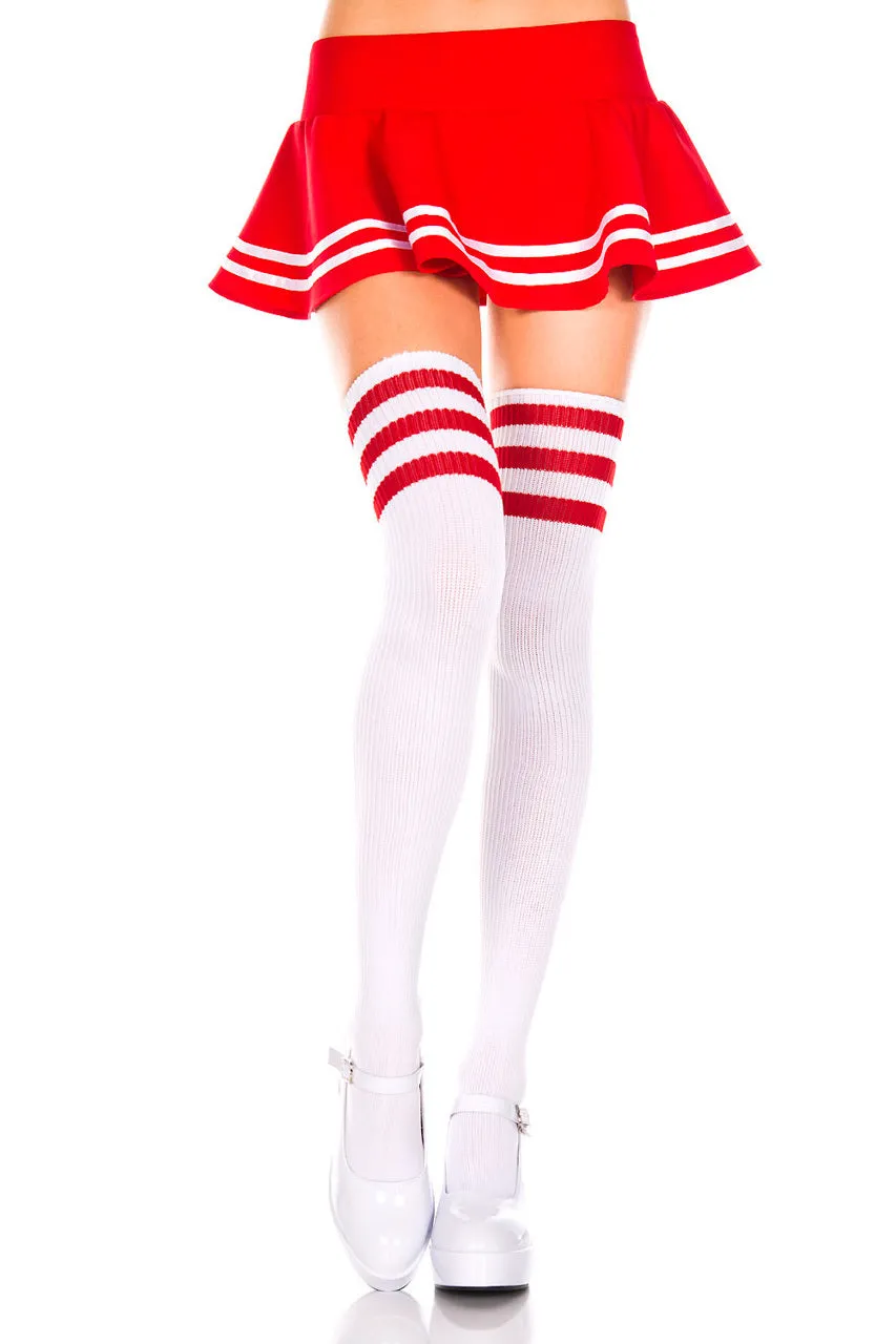 Athletic Striped Thigh Highs
