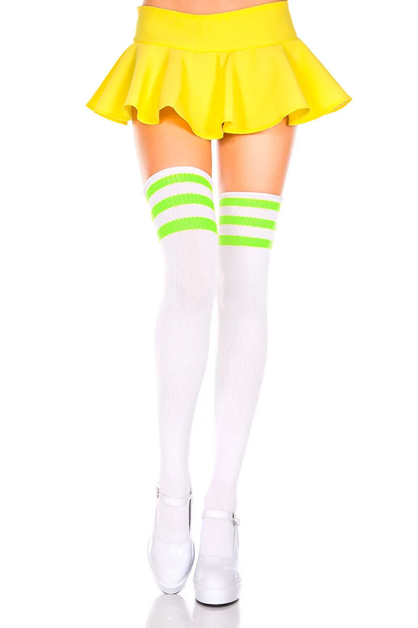 Athletic Striped Thigh Highs