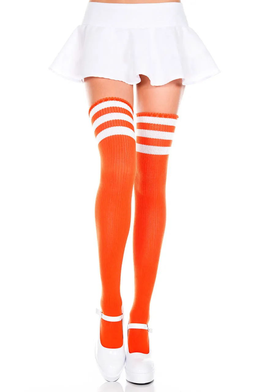 Athletic Striped Thigh Highs
