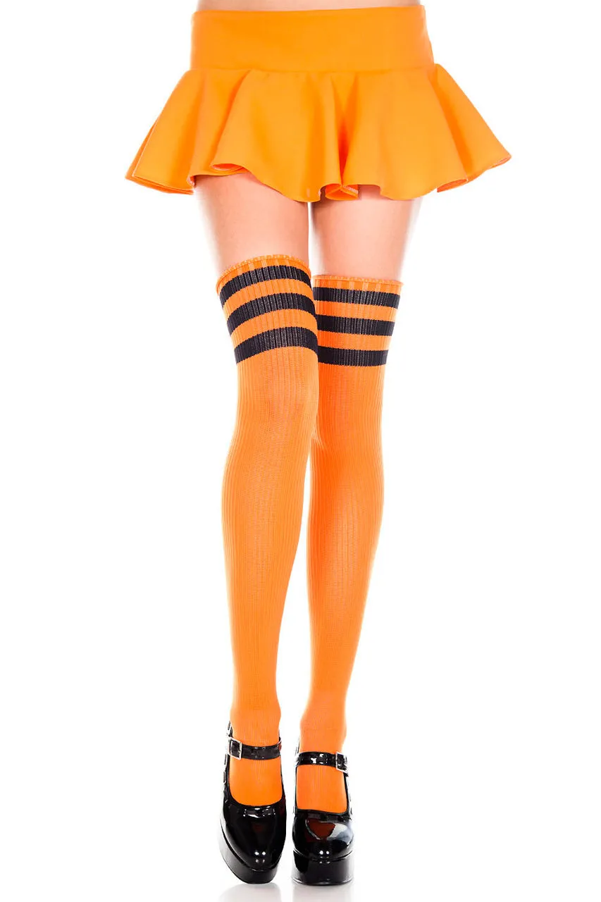 Athletic Striped Thigh Highs