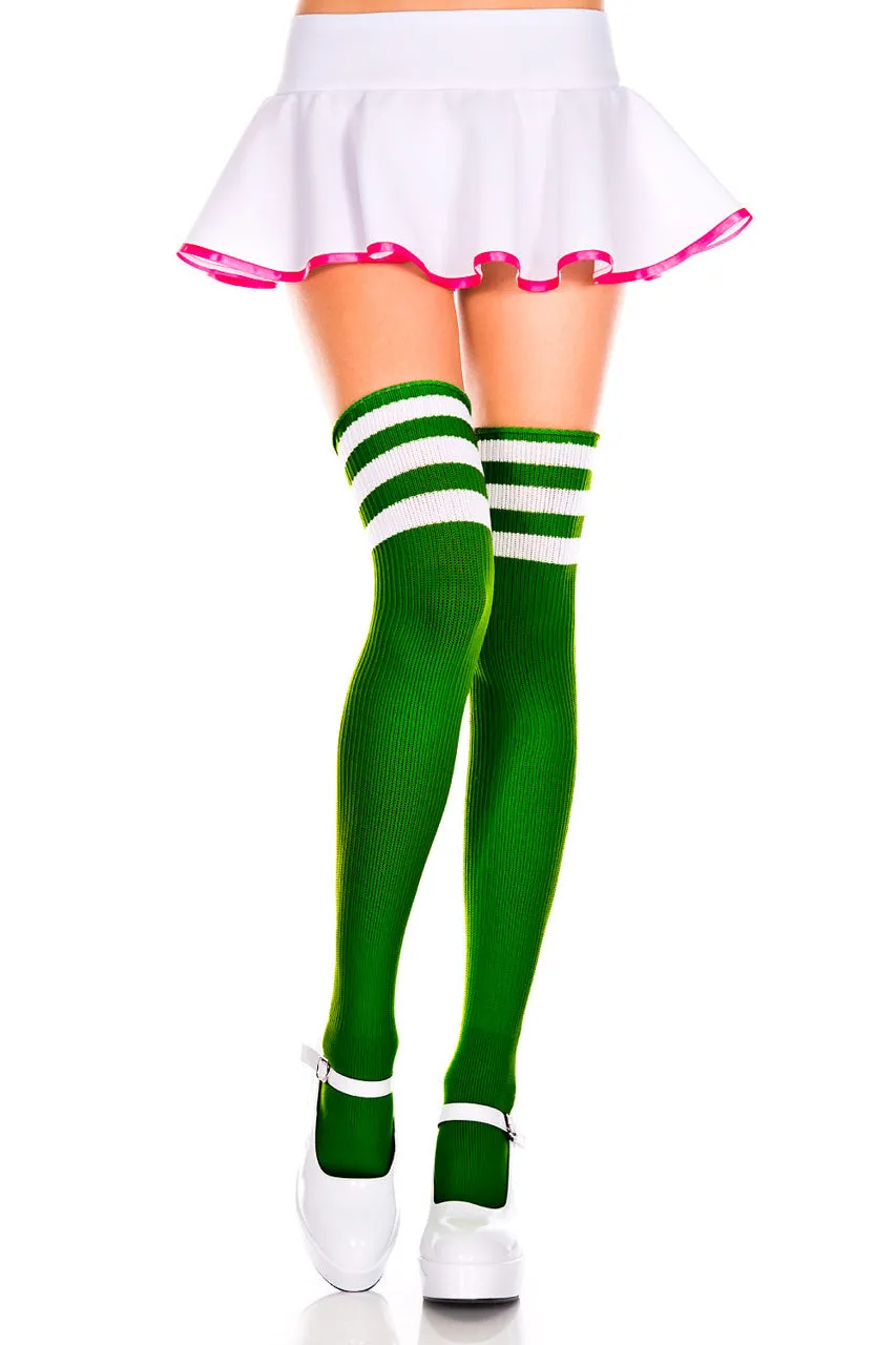 Athletic Striped Thigh Highs