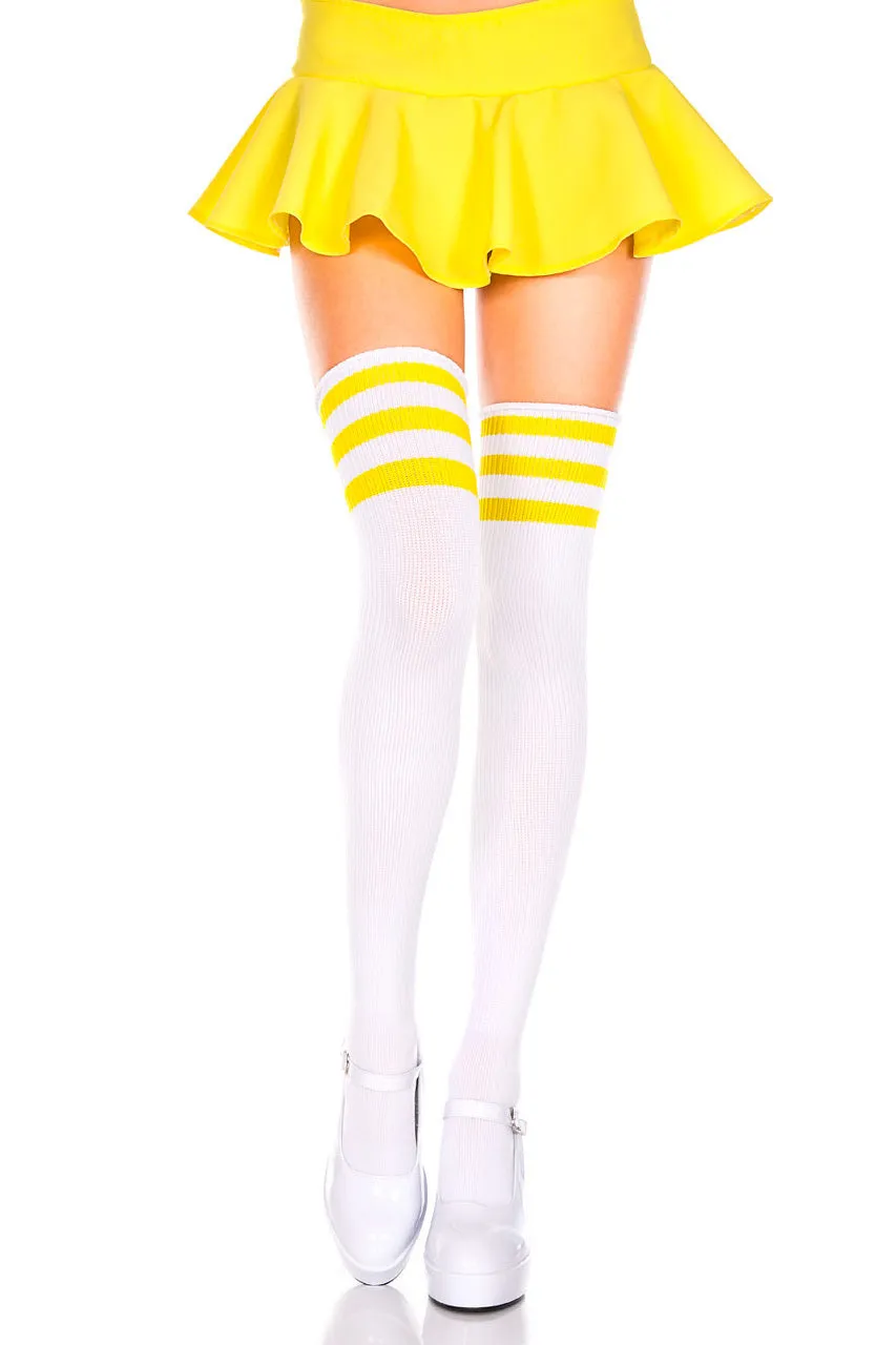 Athletic Striped Thigh Highs