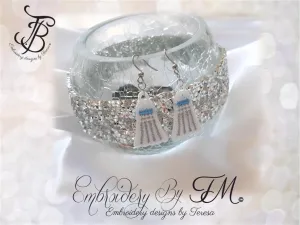 Badminton ball earrings/ 4x4 hoop