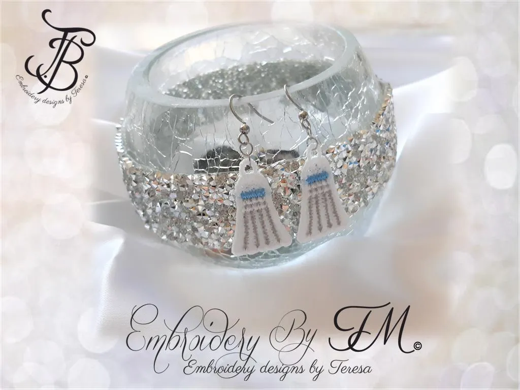 Badminton ball earrings/ 4x4 hoop