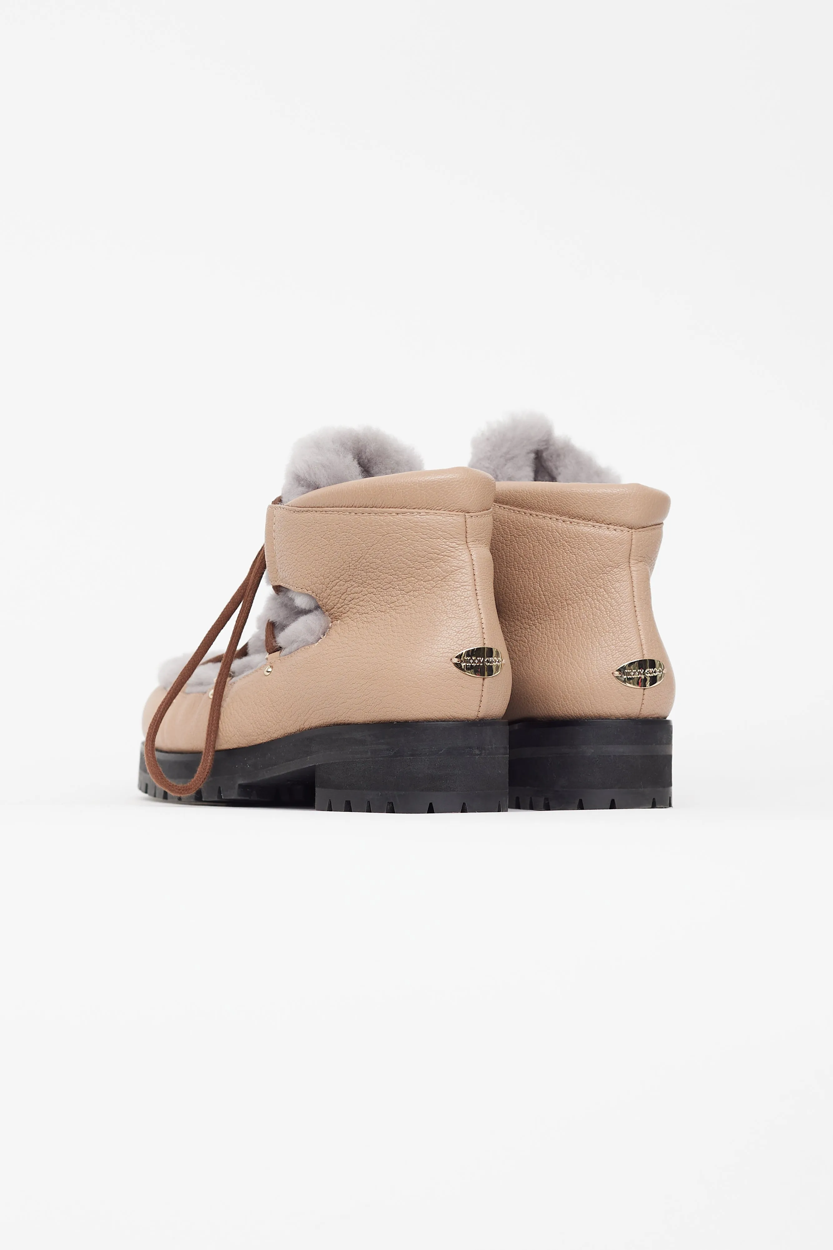 Beige & Grey Ditto Shearling Boot