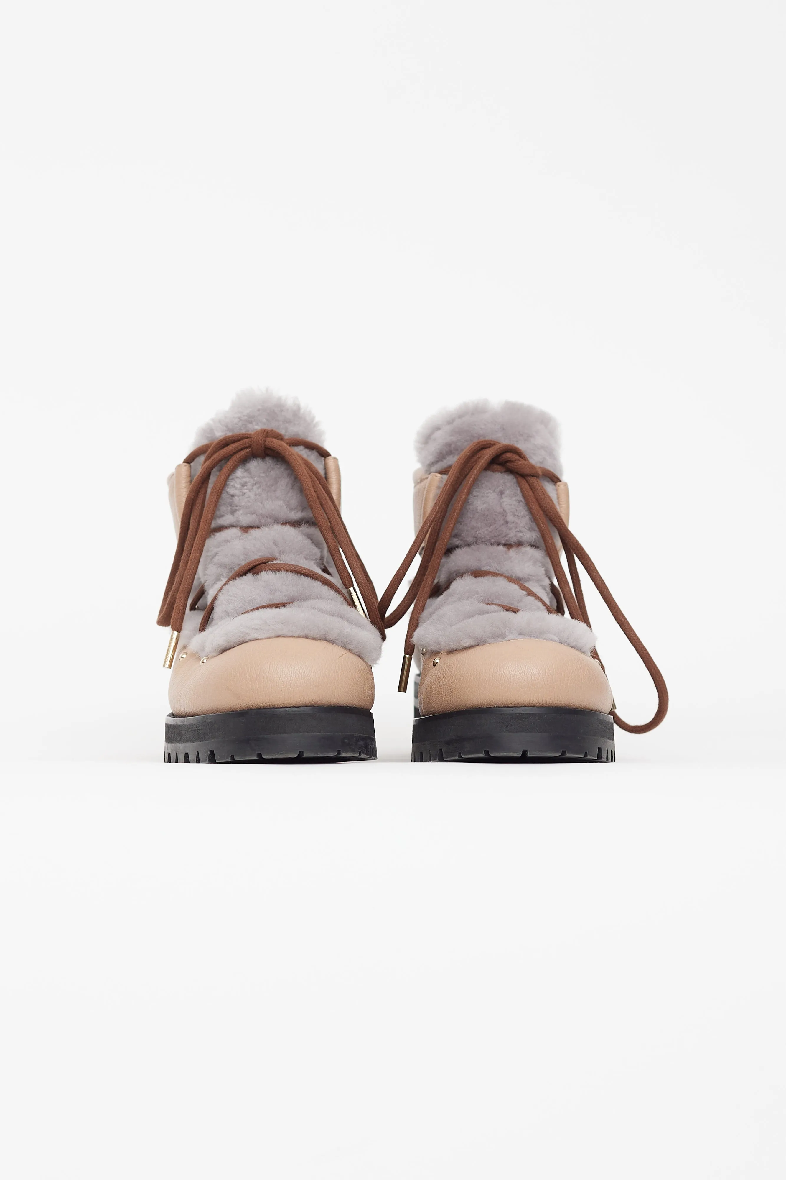 Beige & Grey Ditto Shearling Boot