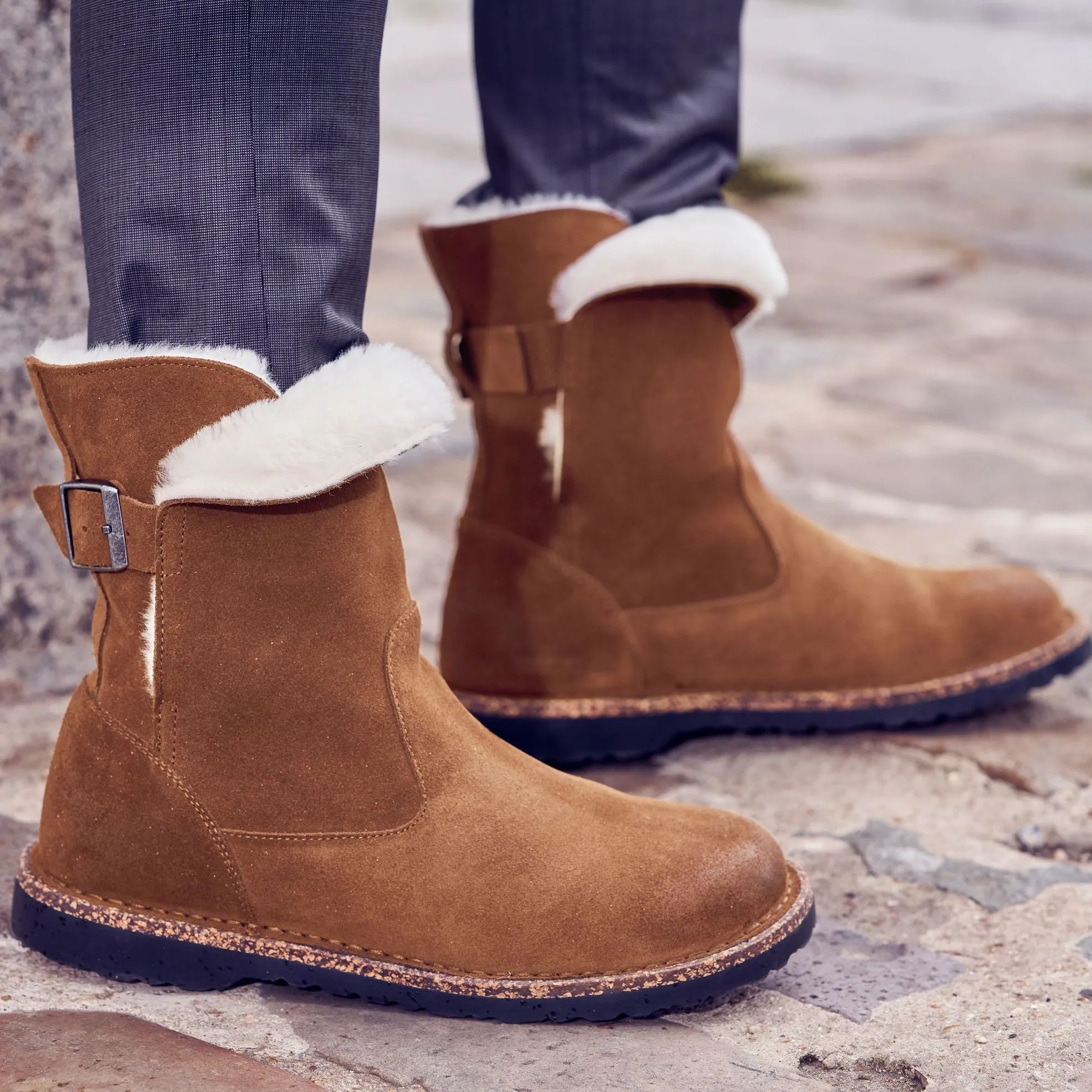 Birkenstock Uppsala espresso suede/natural shearling