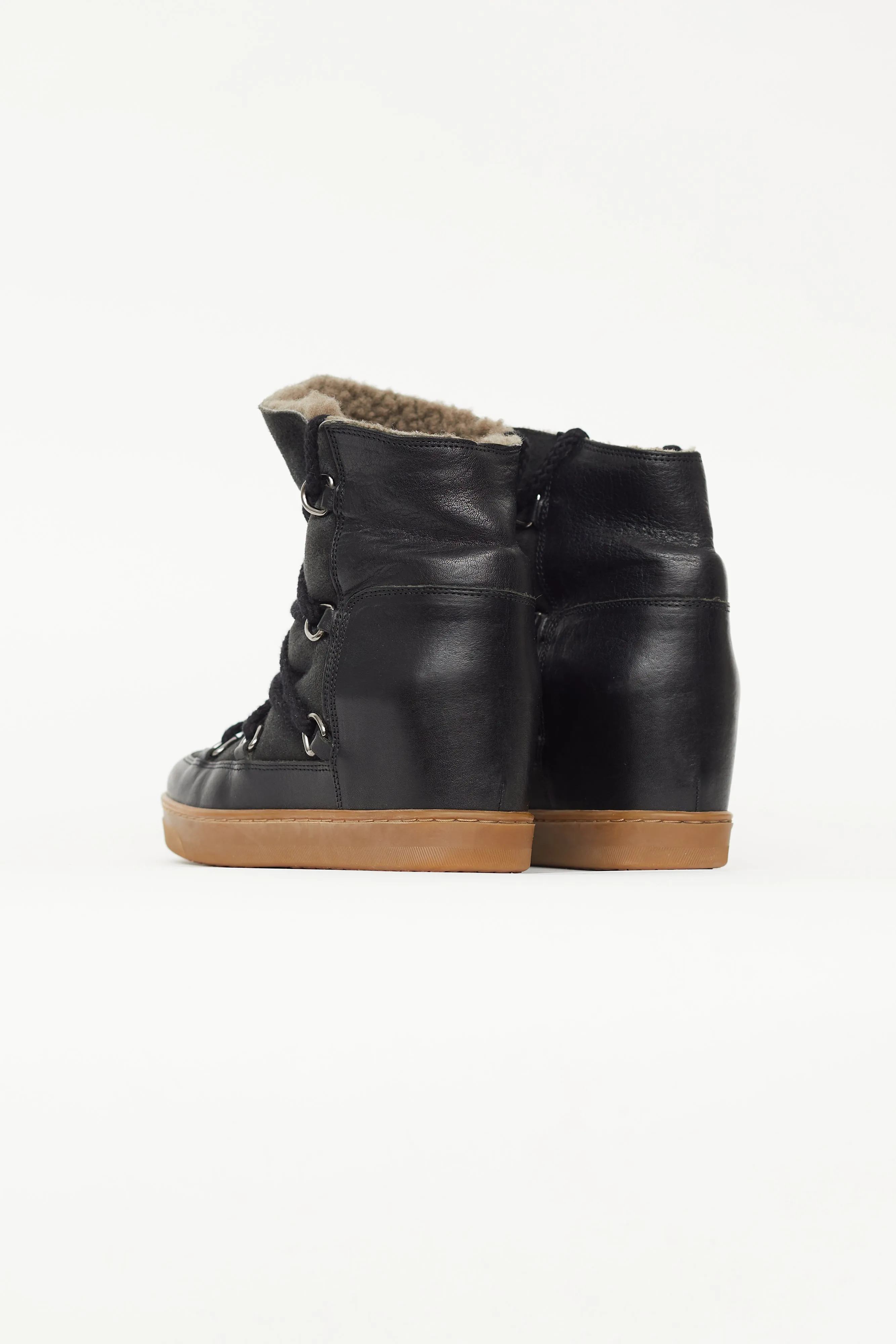 Black Leather Nowles Wedge Boot