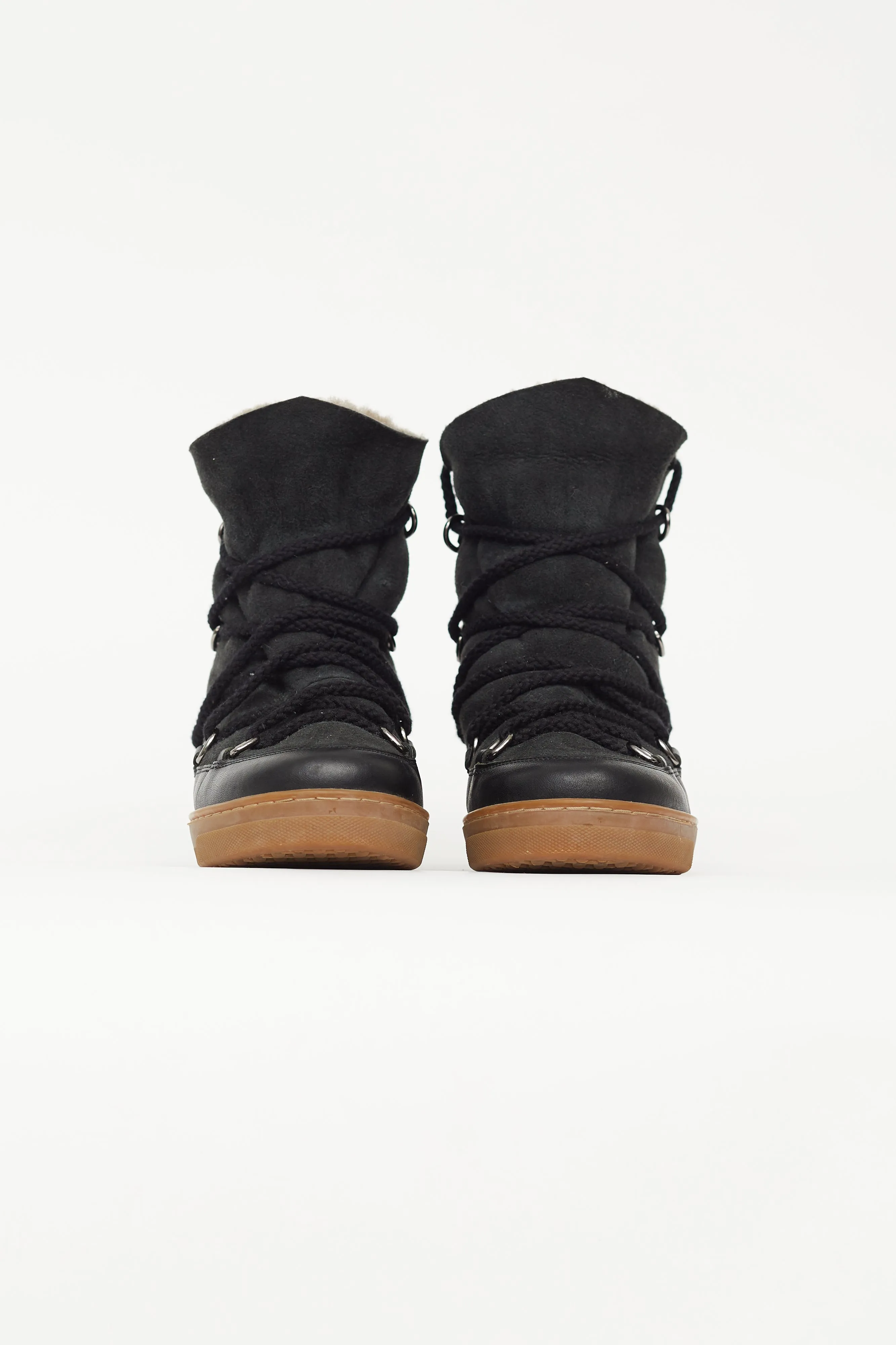 Black Leather Nowles Wedge Boot