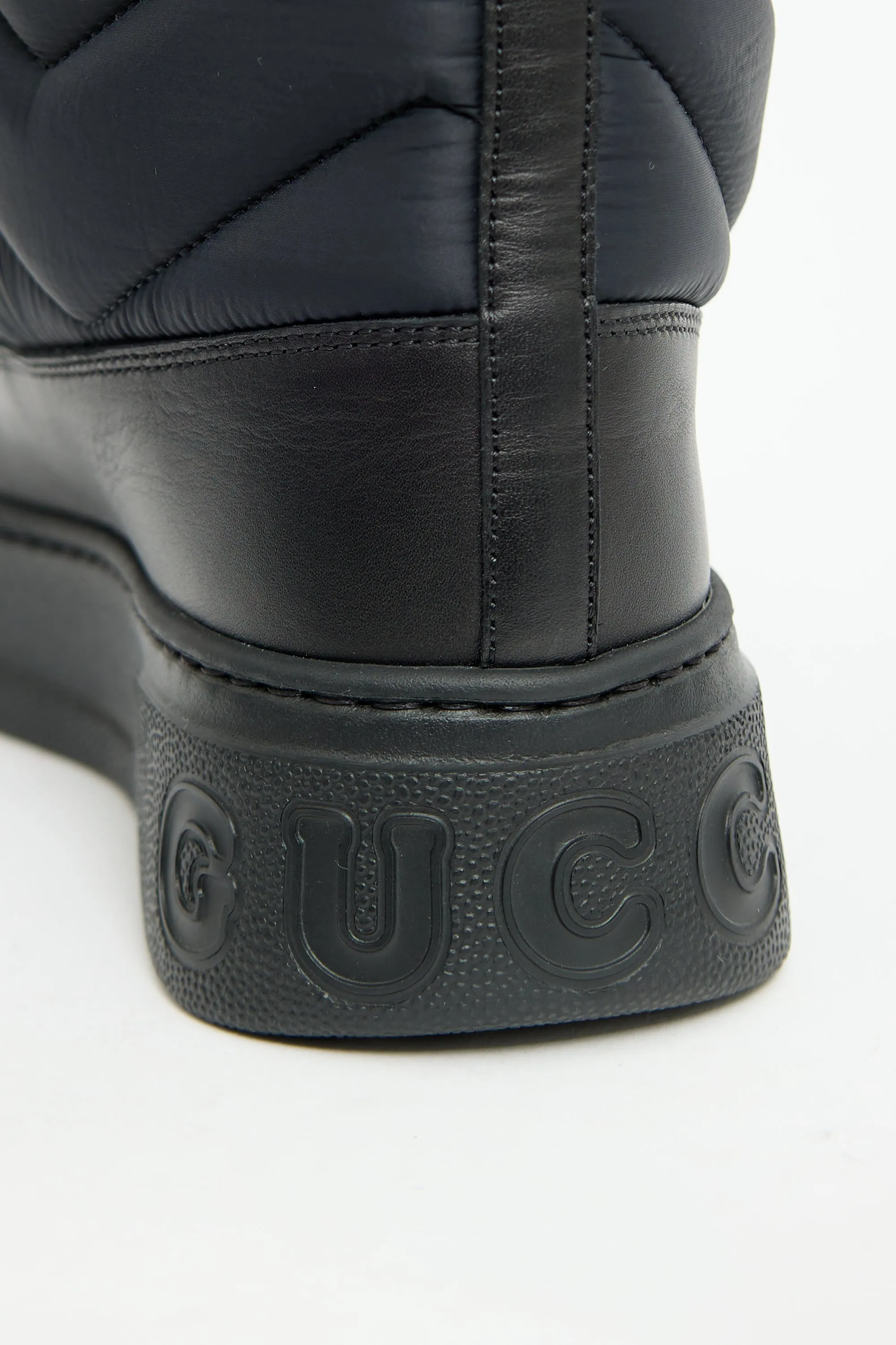 Black Nylon & Shearling Quebec Boot
