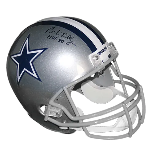 Bob Lilly Autographed Dallas Cowboys Full Size Football Helmet (JSA) HOF Inscription Included