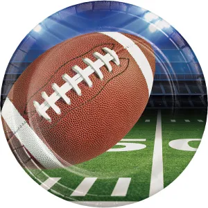 Bulk Football Party Paper Dinner Plates (96 per Case)