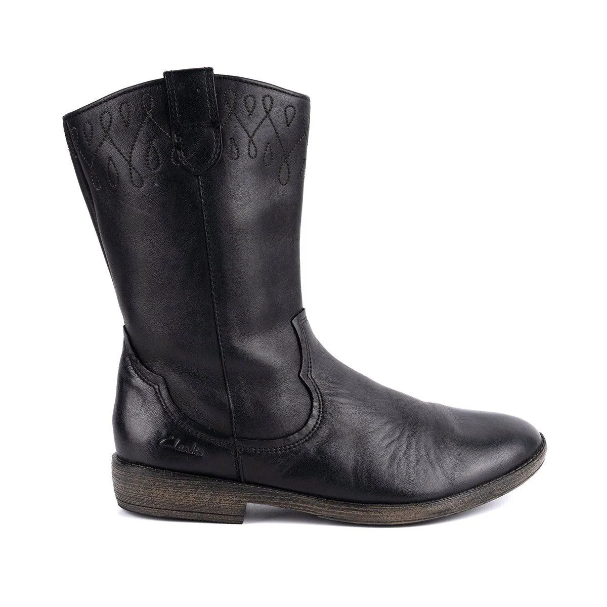 Clarks Biddie Dress Ankle Boots Leather Black Colour For Kids