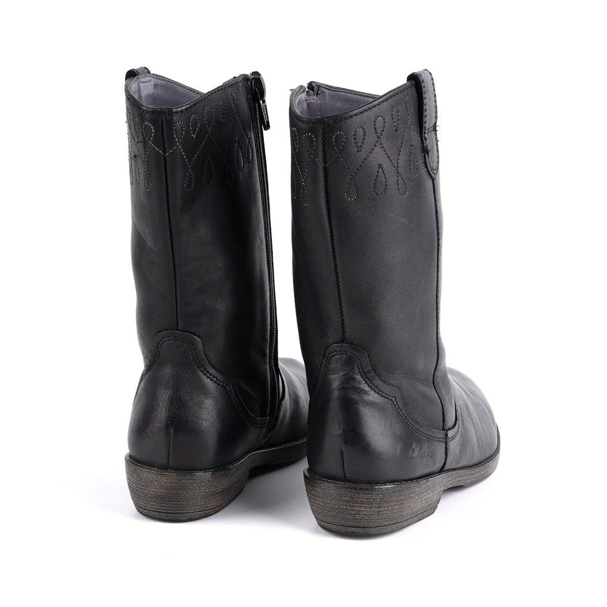 Clarks Biddie Dress Ankle Boots Leather Black Colour For Kids