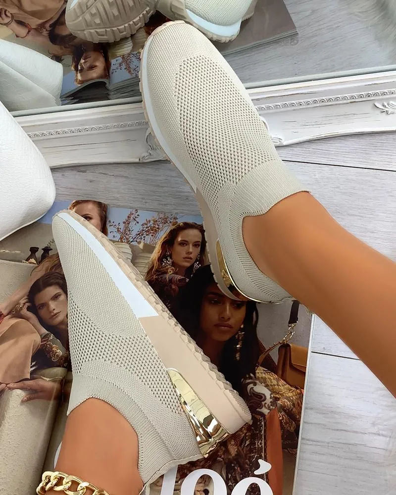 Comelyy Elastic Slip-on Flat Shoes