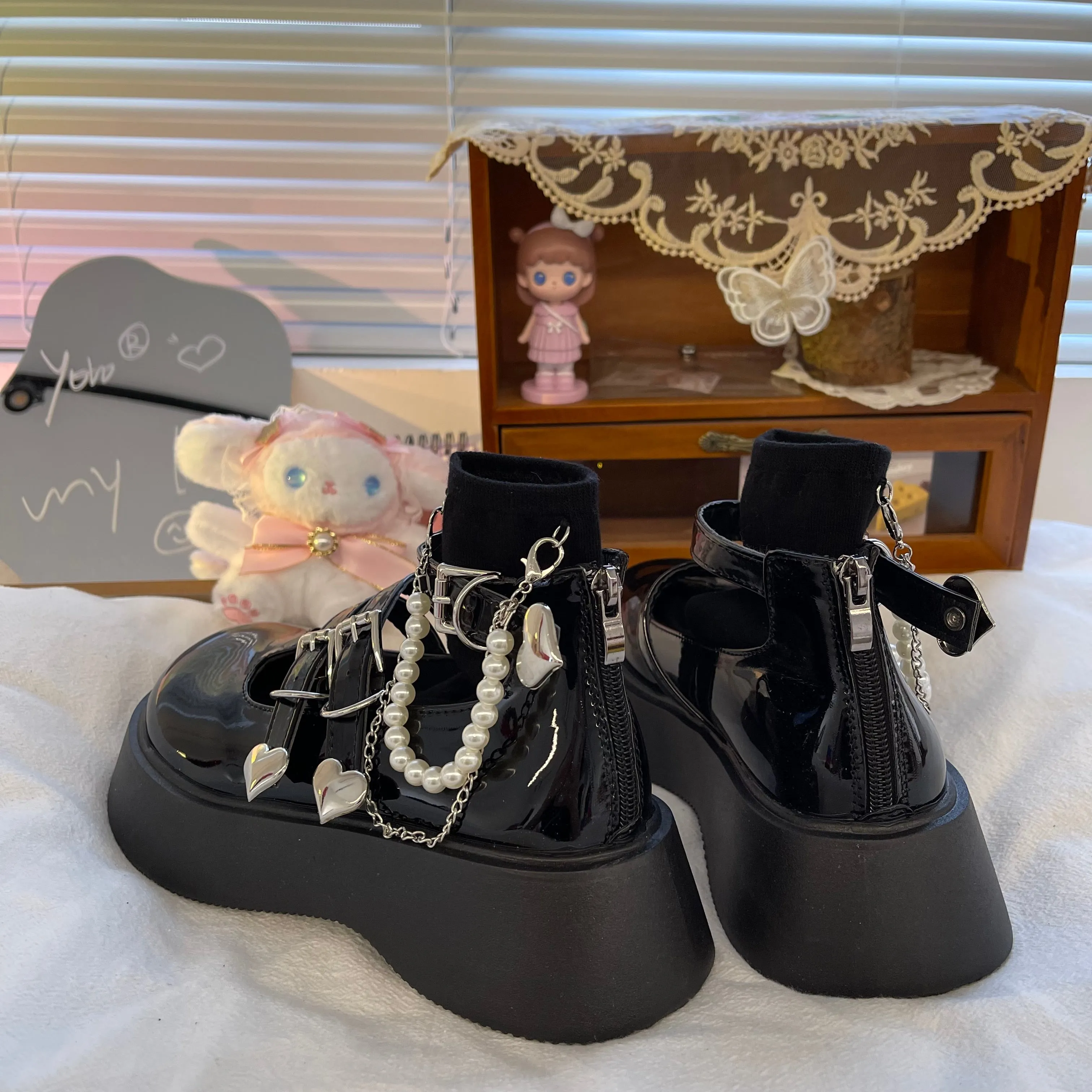Dark Mary Jane Shoes KF82192