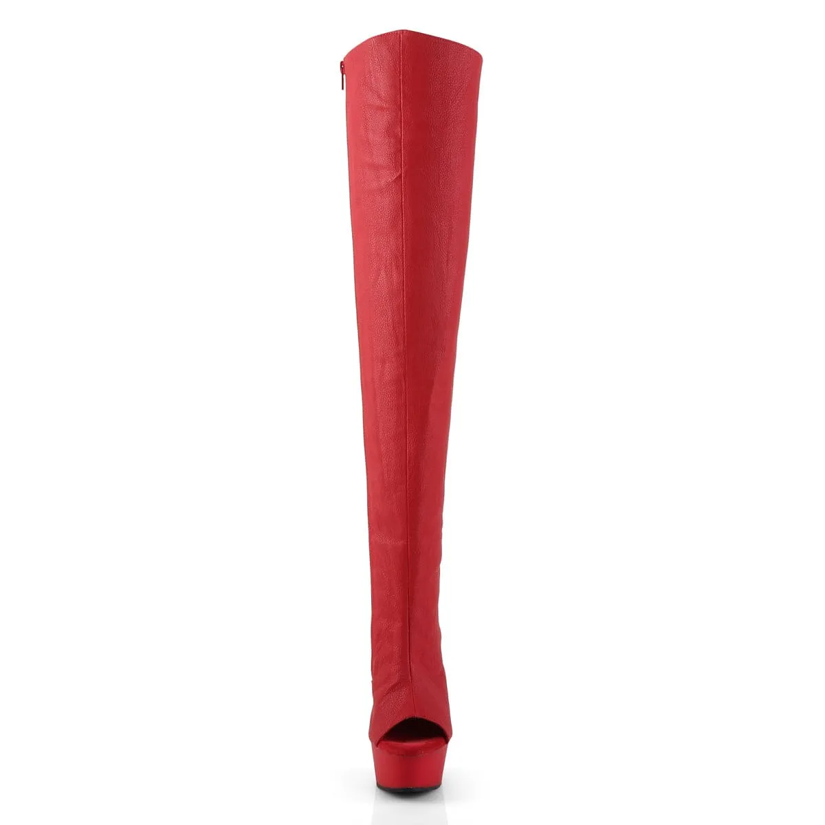 DELIGHT-3019 Red Faux Leather/Red Matte