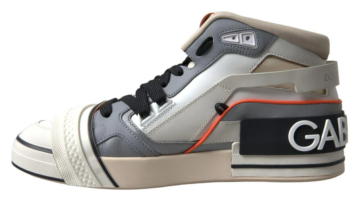 Dolce & Gabbana Multicolor Leather High Top Sneakers Shoes
