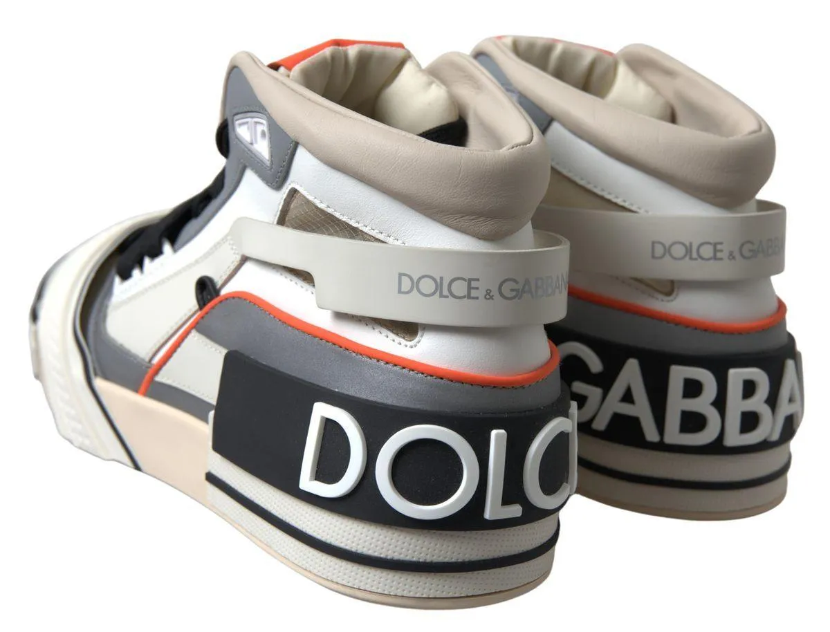Dolce & Gabbana Multicolor Leather High Top Sneakers Shoes