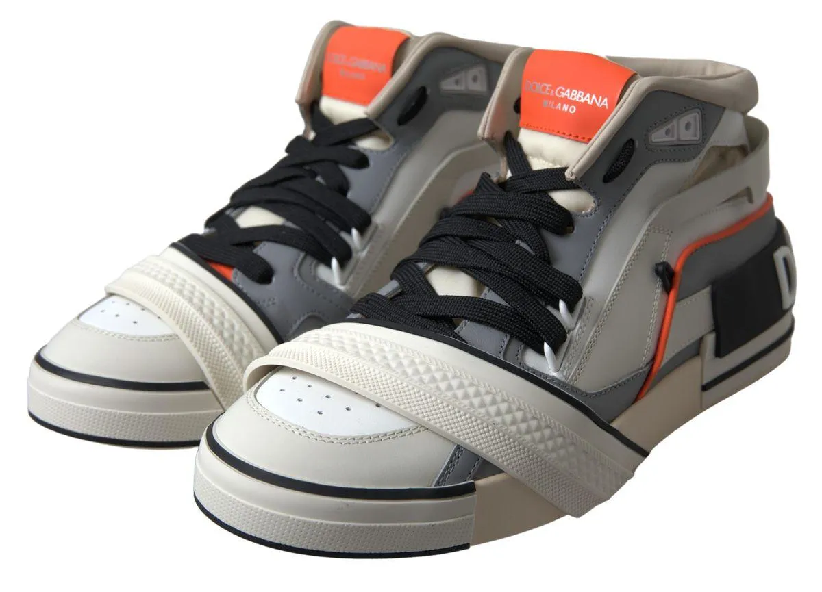 Dolce & Gabbana Multicolor Leather High Top Sneakers Shoes