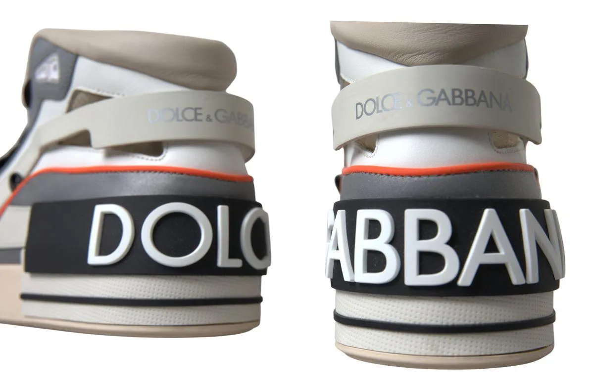 Dolce & Gabbana Multicolor Leather High Top Sneakers Shoes