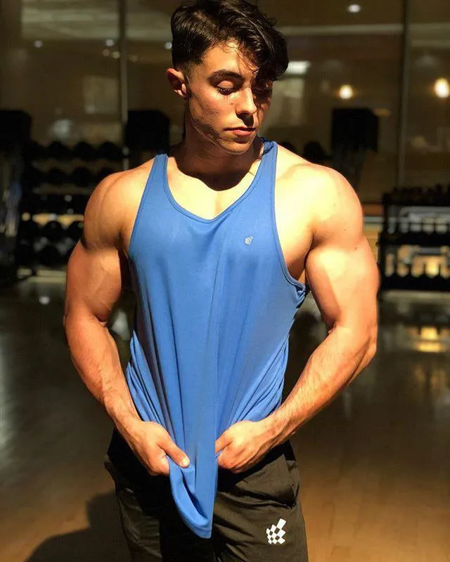 Fast-Dry Bodybuilding Workout Stringer - Blue