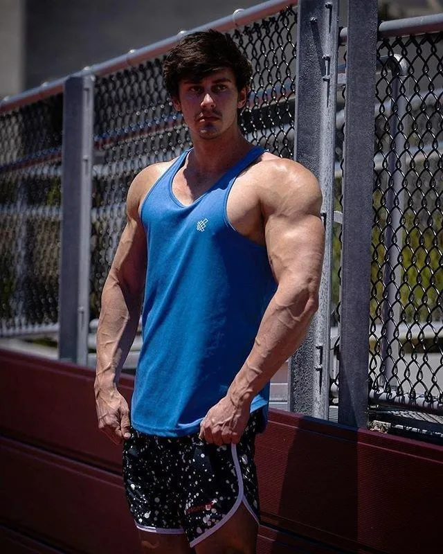 Fast-Dry Bodybuilding Workout Stringer - Blue