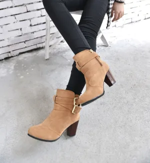 Faux Boots Ankle Boots High Heels