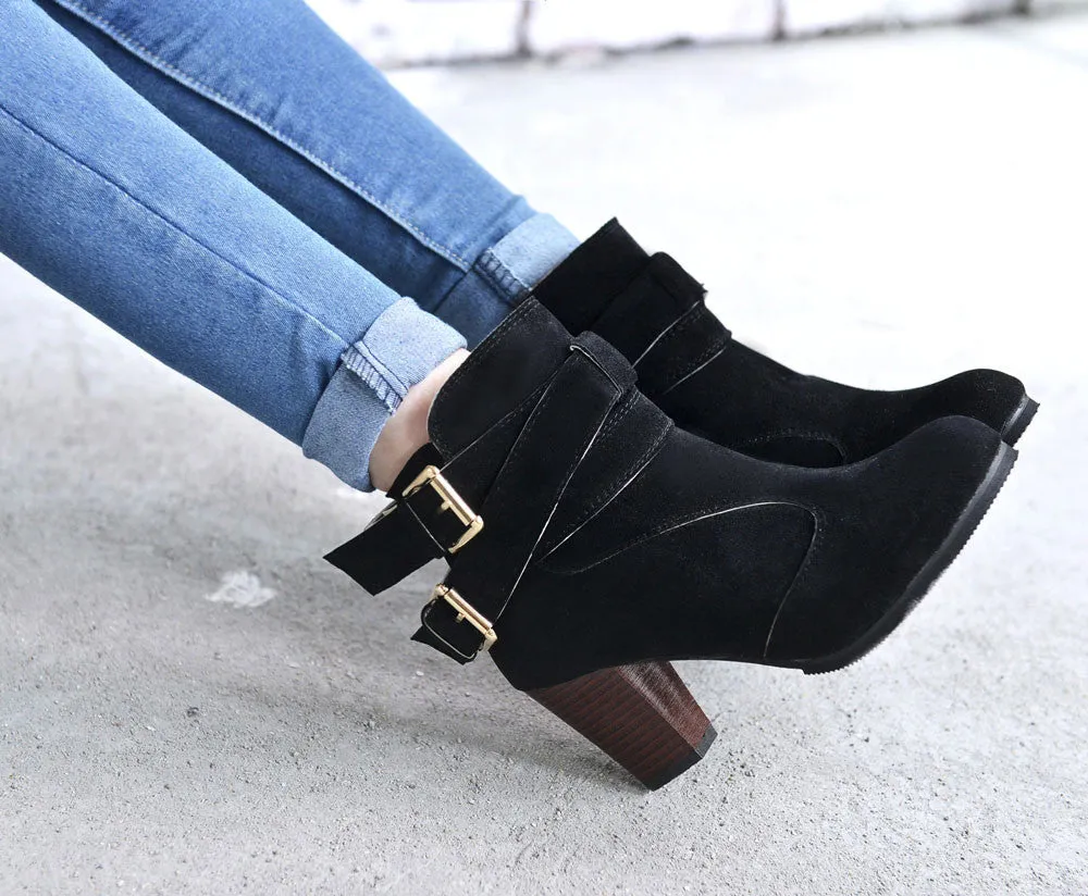 Faux Boots Ankle Boots High Heels