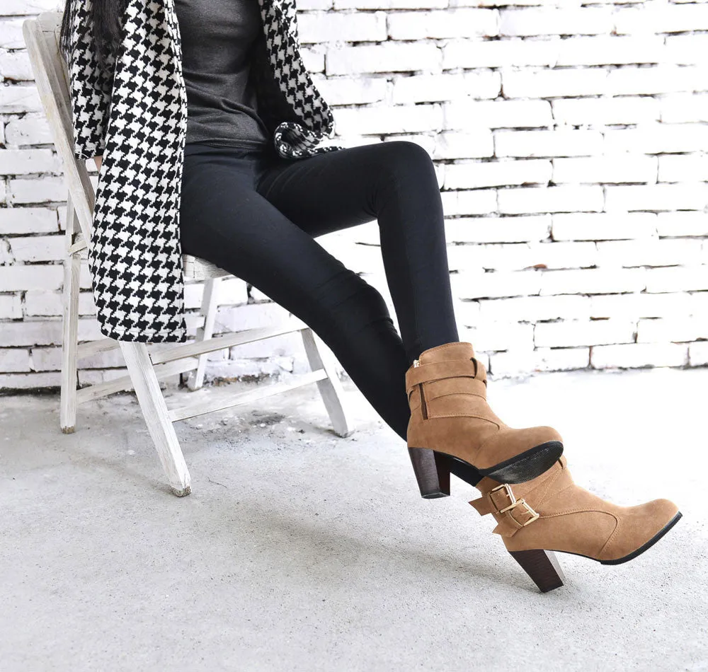 Faux Boots Ankle Boots High Heels