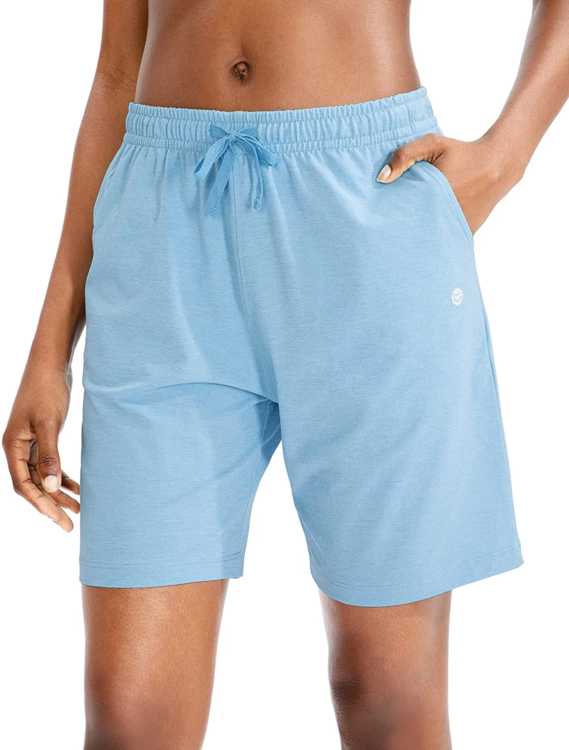 G Gradual Women's Bermuda Shorts Jersey Shorts with Deep Pockets 7" Long Shorts for Women Lounge Walking Athletic