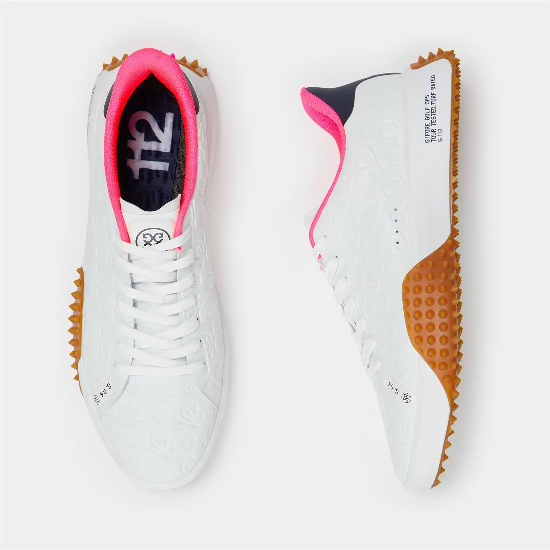 G.112 Leather Debossed Logo Golf Shoes Snow/Twilight - AW24