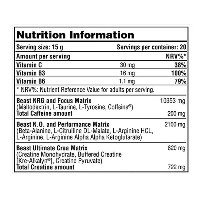 Galvanize Nutrition Chrome Beast 300G Mango Sorbet