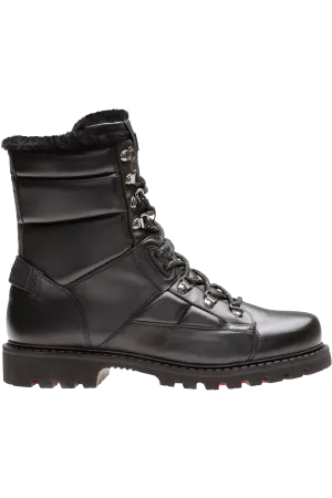 Helsinki Leather and Shearling Spike Boots