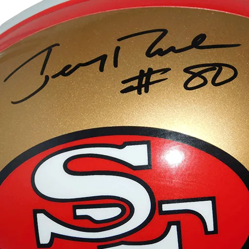 Jerry Rice Full Sized Autographed Replica Football Helmet (JSA)