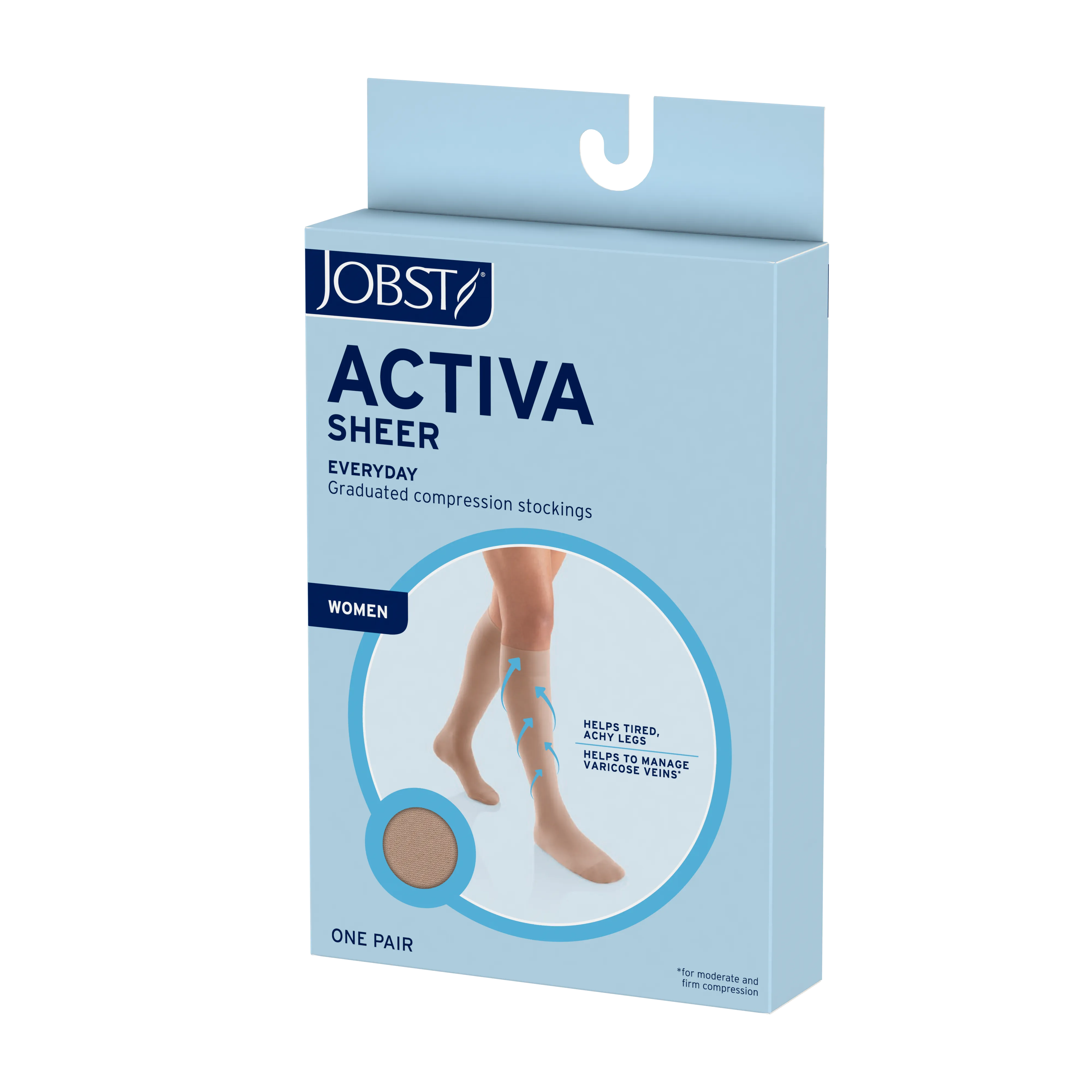 JOBST ACTIVA Sheer 15-20 mmHg Compression Socks Thigh High