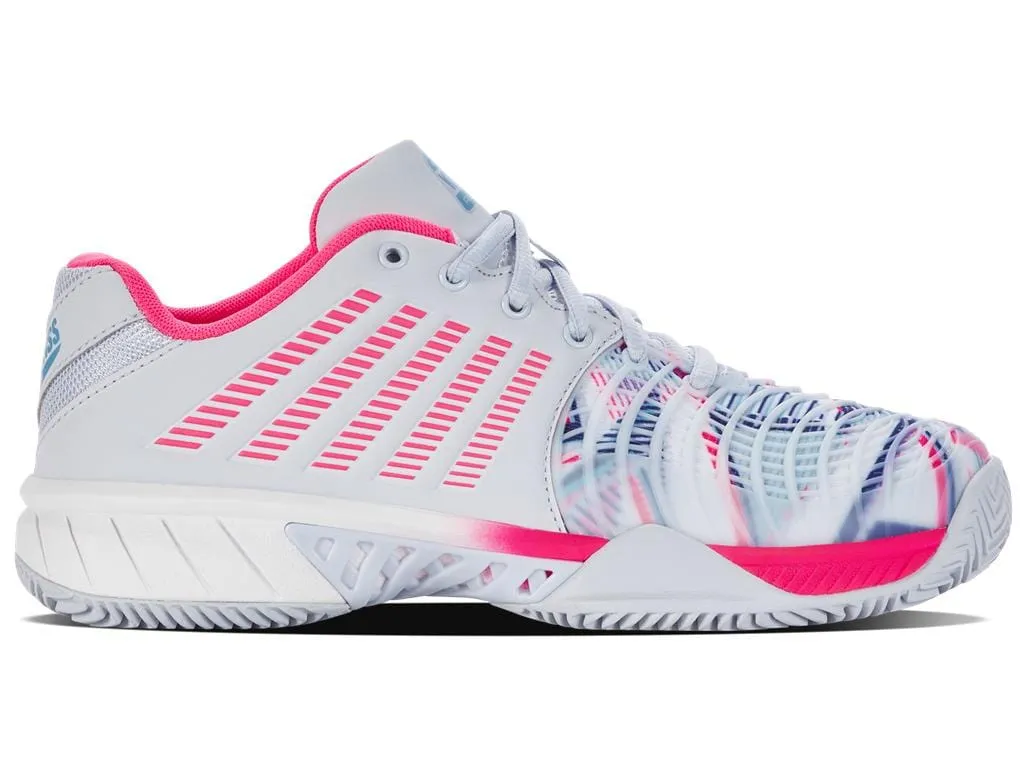 K-Swiss Express Light 3 HB Womens Badminton Shoes - Arctic / White / Neon Pink