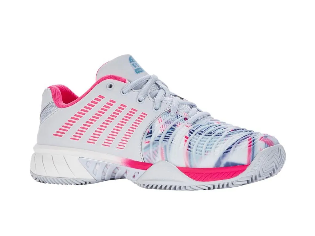 K-Swiss Express Light 3 HB Womens Badminton Shoes - Arctic / White / Neon Pink