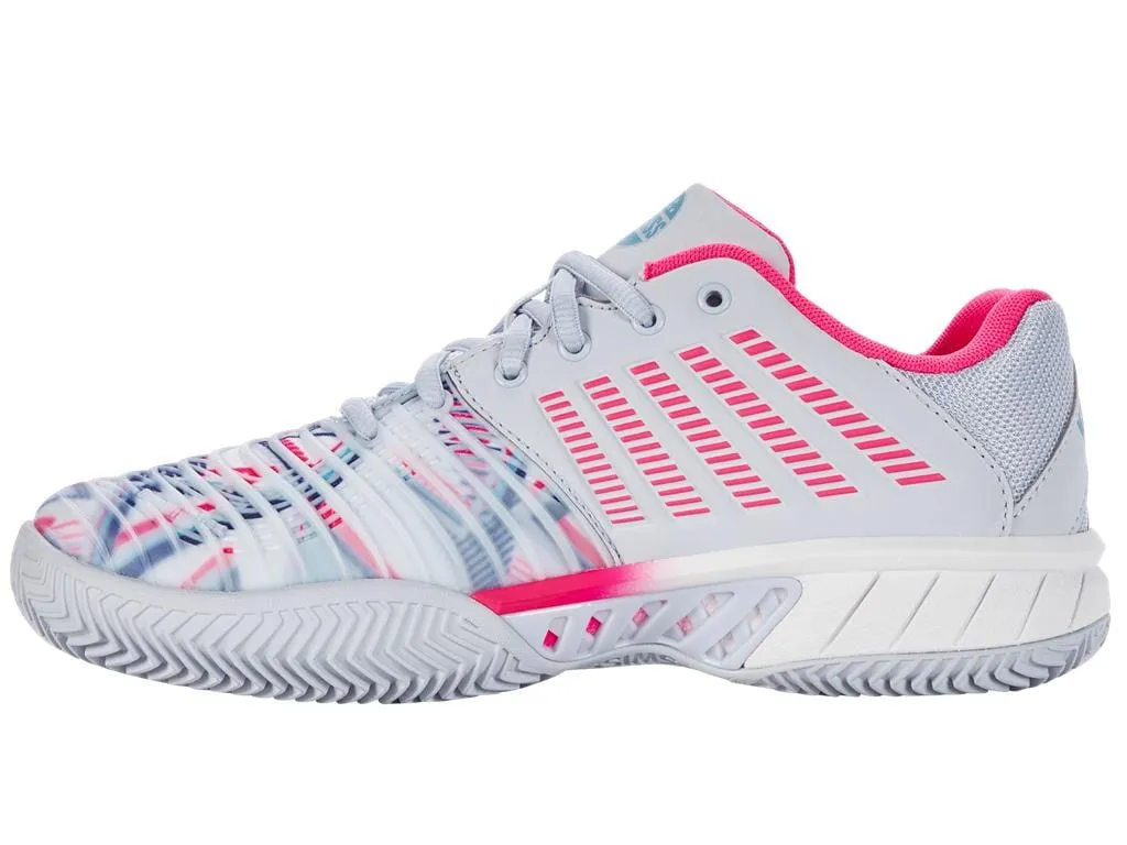 K-Swiss Express Light 3 HB Womens Badminton Shoes - Arctic / White / Neon Pink
