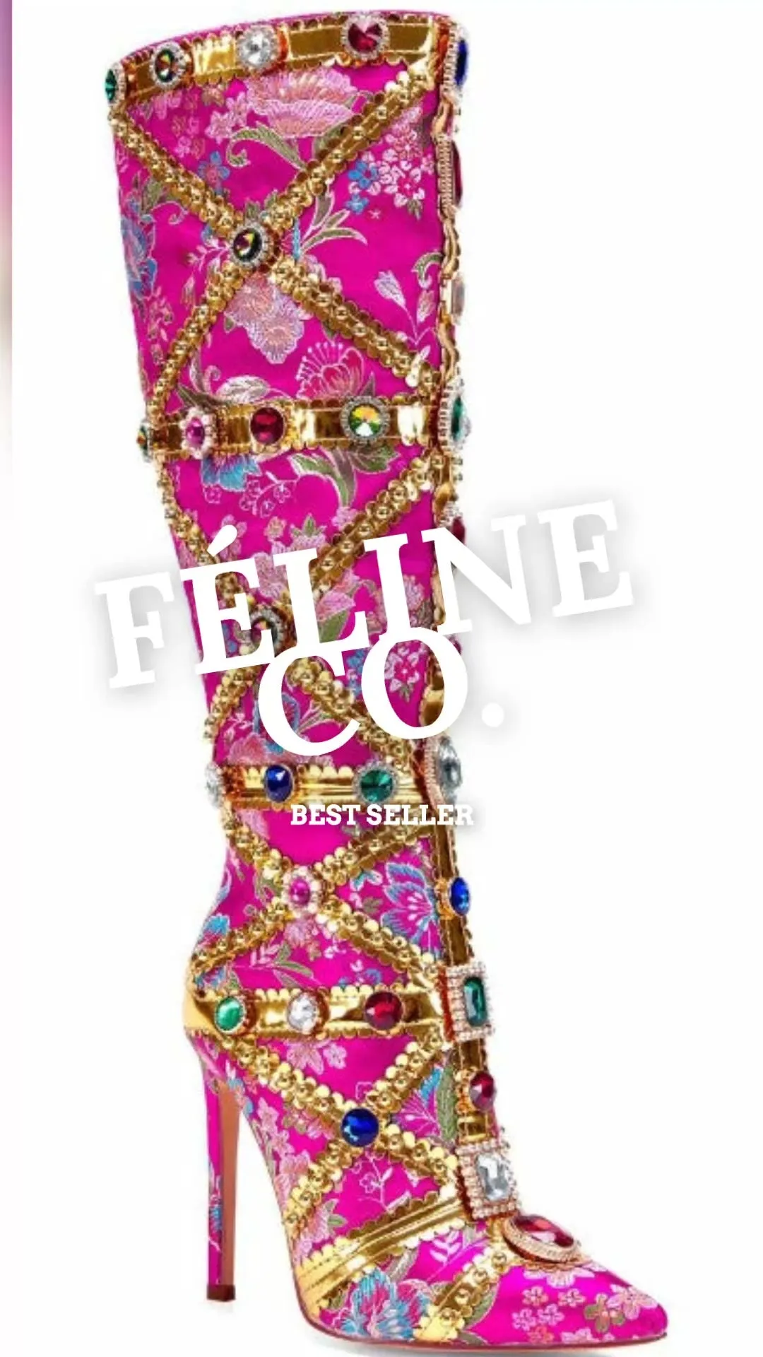 Kandi Koated Embellished Thigh-High Boot