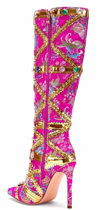 Kandi Koated Embellished Thigh-High Boot