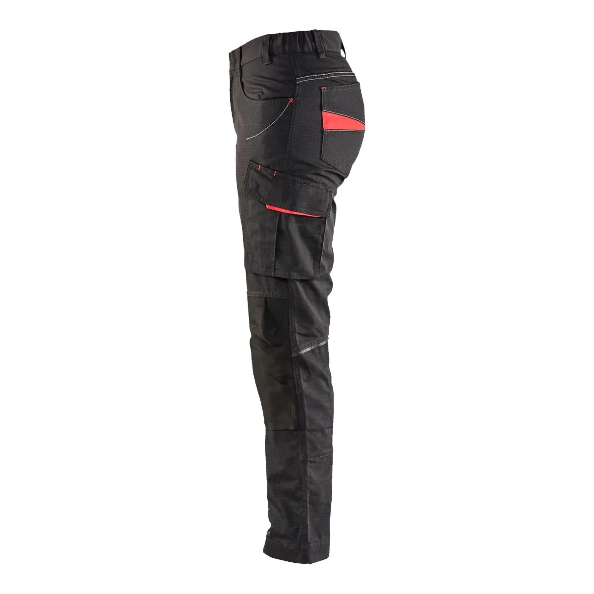 Ladies&#x20;Service&#x20;Trousers&#x20;With&#x20;Stretch&#x20;7195&#x20;Zwart&#x2F;Rood&#x20;-&#x20;Bl&#xE5;kl&#xE4;der